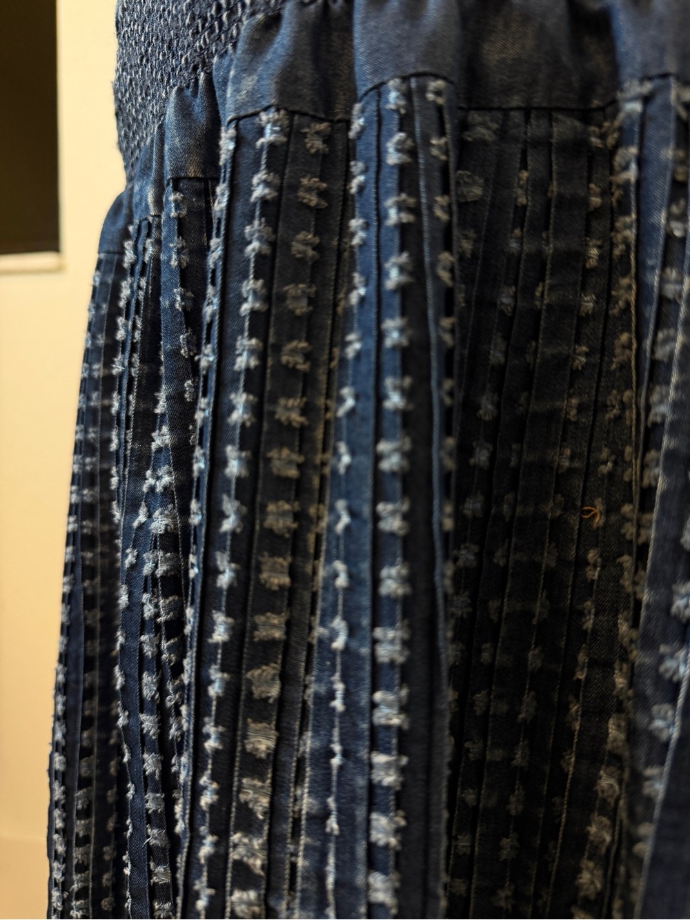 Tantrums Navy Blue Smocked Maxi Skirt with Tassel - Picture 11 of 12